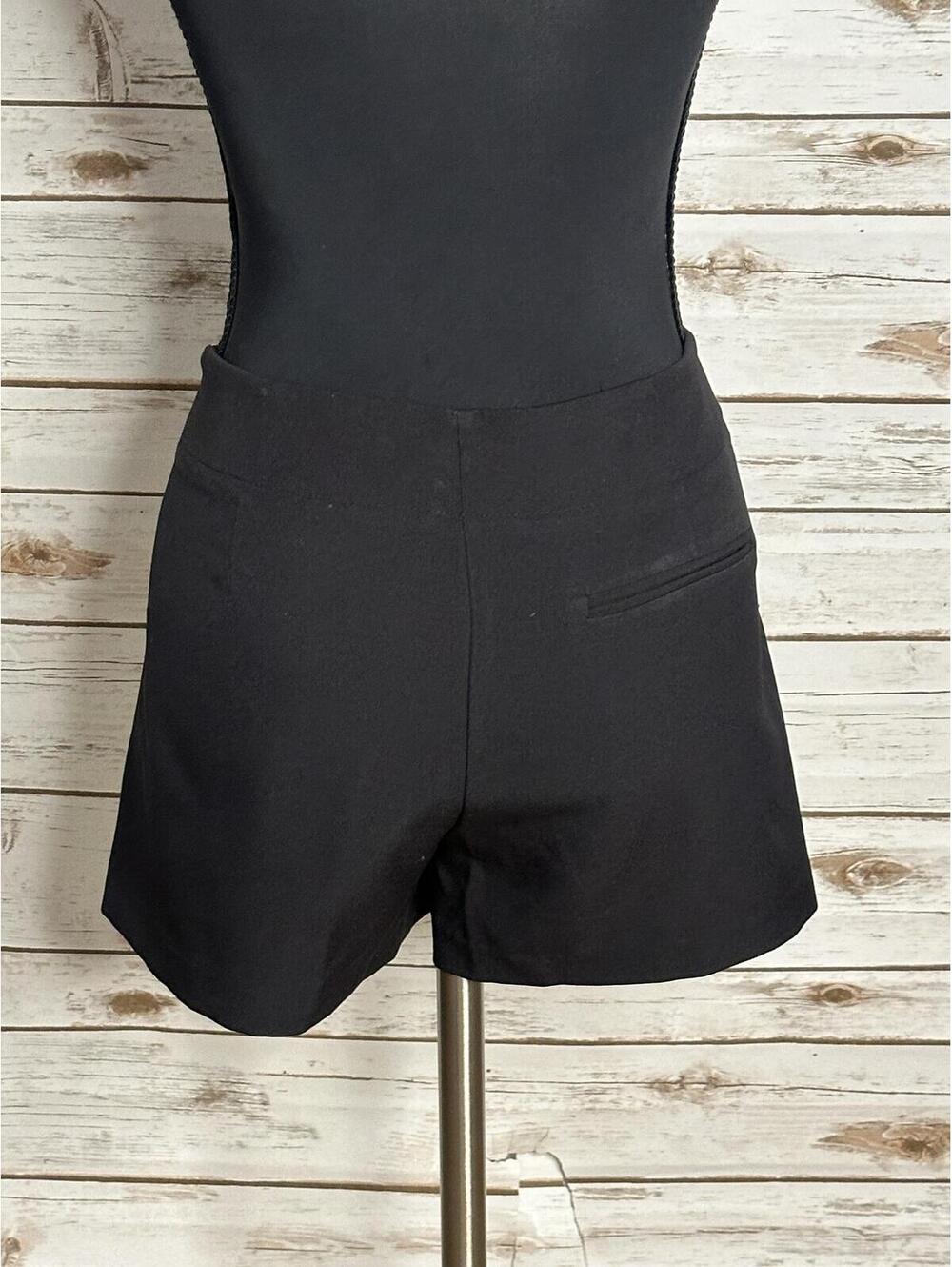 Zara Basic black pearl embellished wrap-style skort XS minimalist modern classic - Picture 5 of 7